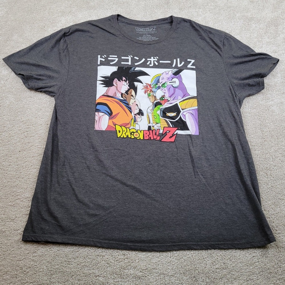 Dragon Ball Z‎ T-Shirt Mens 2XL Grey Anime Faceoff Goku Ginyu Force Vegeta